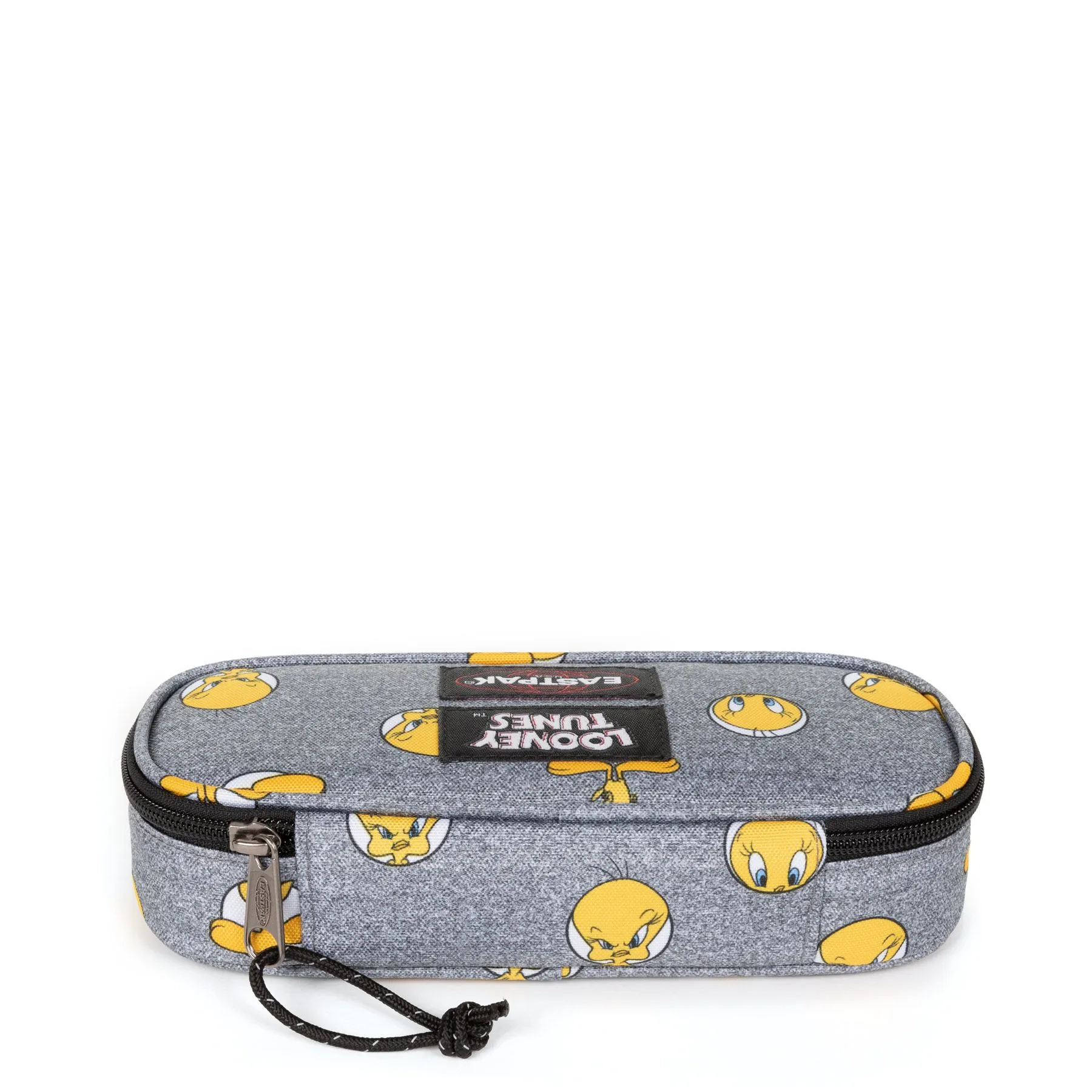 Estuche escolar Eastpak: PLUMIER OVAL SINGLE EK8J7 TWEETY GREY EK000717 (Edición especial) gris y piolines