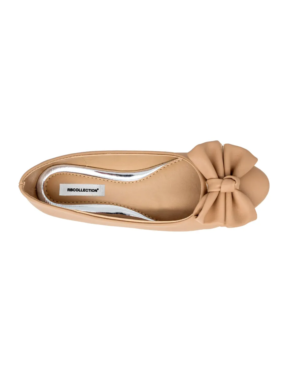 Flats clásicas Exterior Piel Sintético Color Beige Para Mujer De RBCOLLECTION