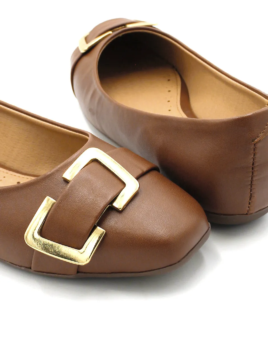 Flats clásicas Gosth en Piel vegana – Café