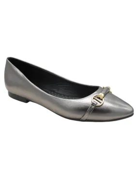 Flats puntales Classy en Piel vegana – Plata