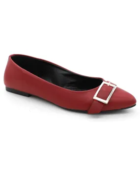 Flats puntales en Piel vegana - Rojo