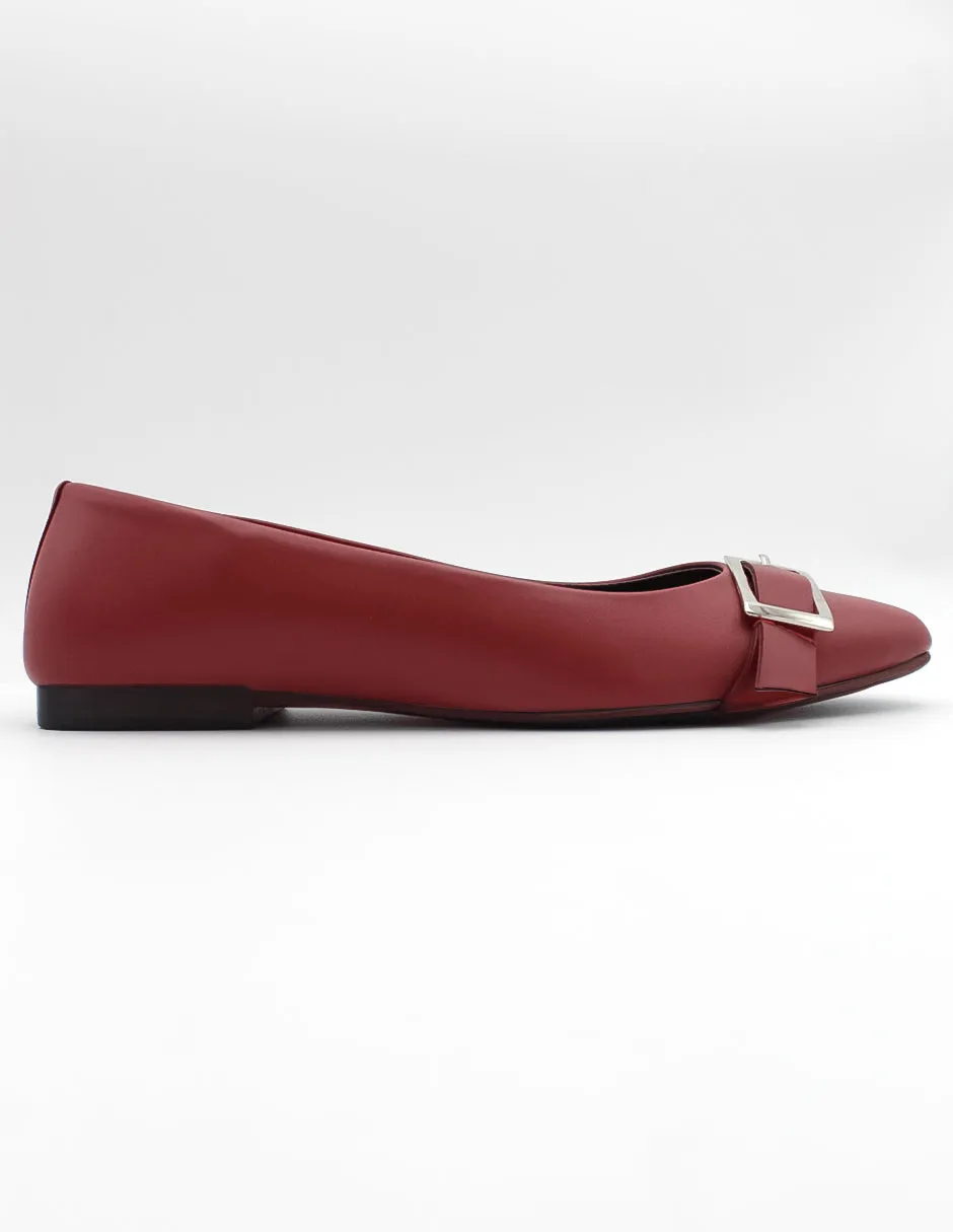 Flats puntales en Piel vegana - Rojo