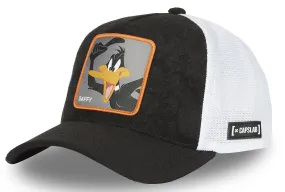 gorra con visera Capslab Looney Tunes Premium Trucker - Daffy/Black/White - men´s