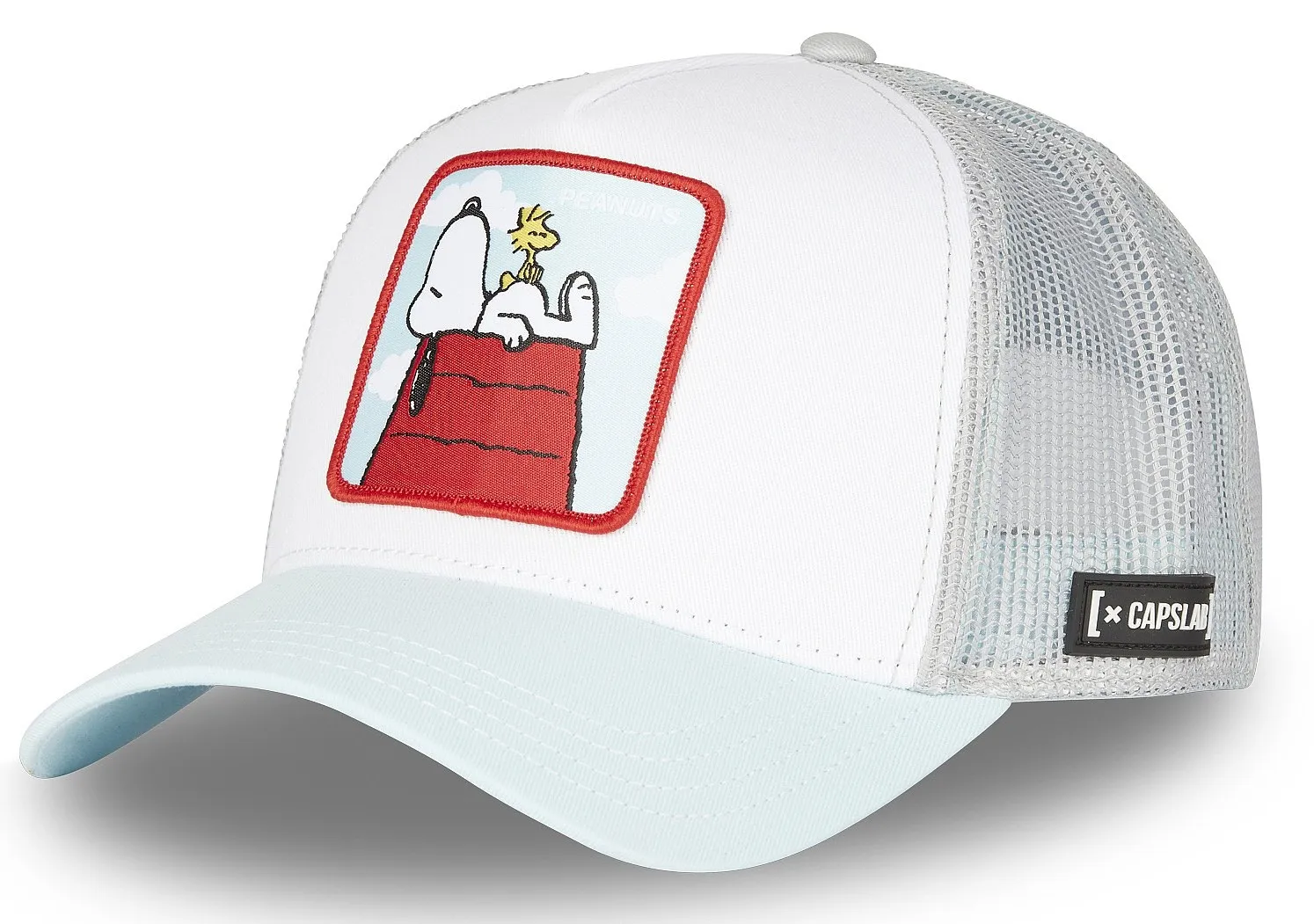 gorra con visera Capslab Peanuts Trucker - Snoopy And Woodstock/Light Blue/White/Grey - men´s