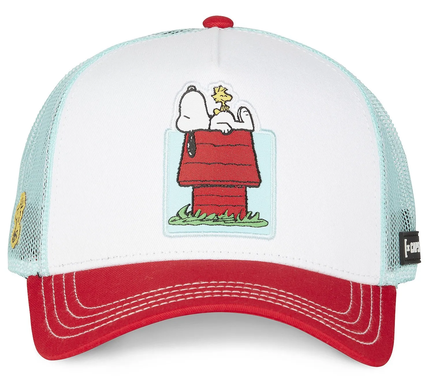 gorra con visera Capslab Peanuts Trucker - Snoopy And Woodstock/White/Red/Aqua - men´s