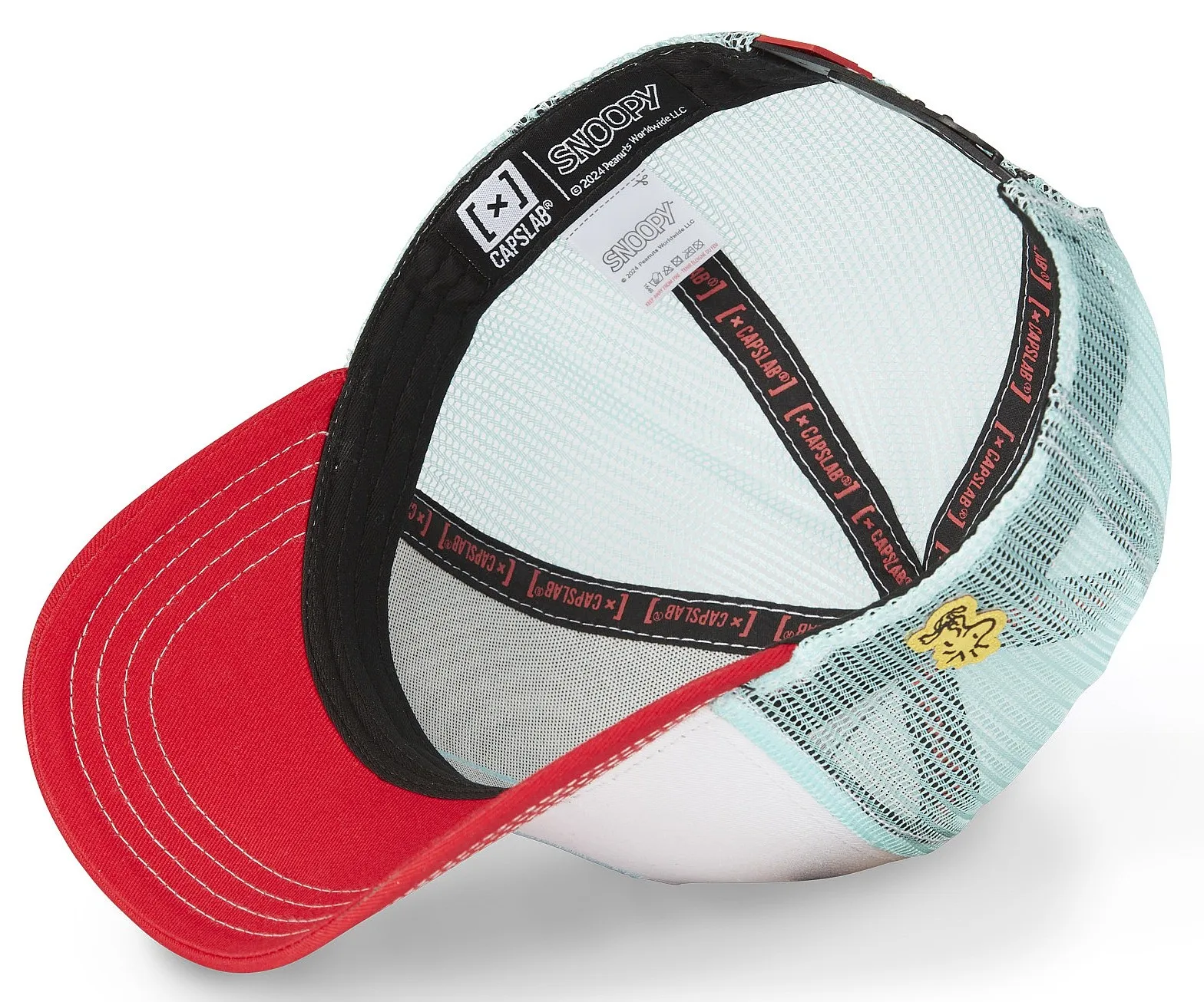 gorra con visera Capslab Peanuts Trucker - Snoopy And Woodstock/White/Red/Aqua - men´s