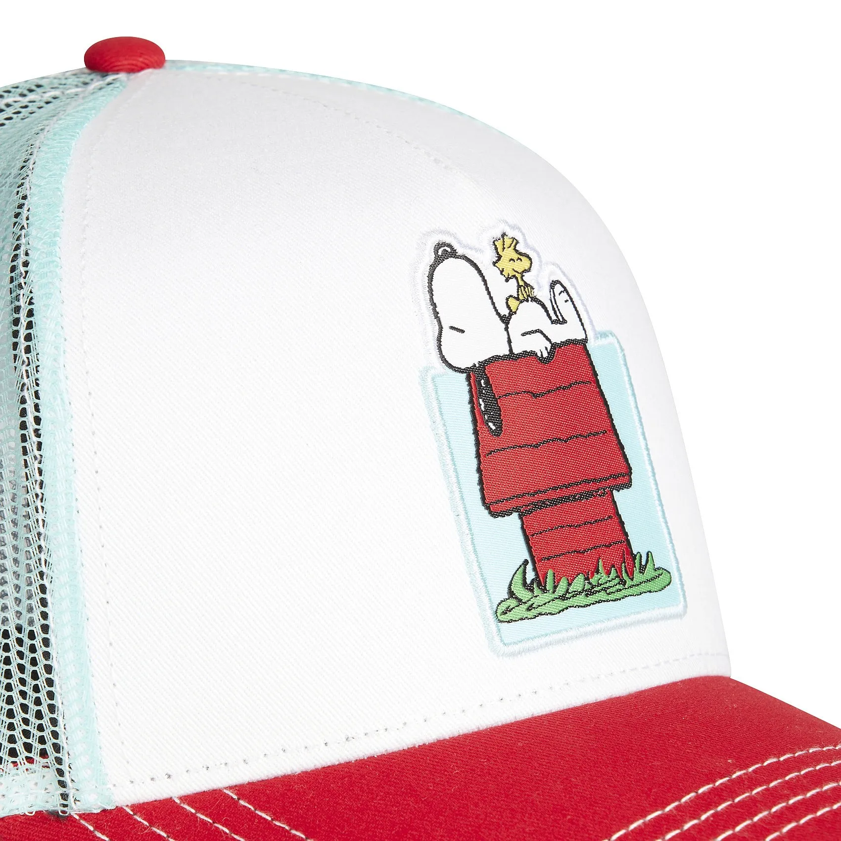 gorra con visera Capslab Peanuts Trucker - Snoopy And Woodstock/White/Red/Aqua - men´s