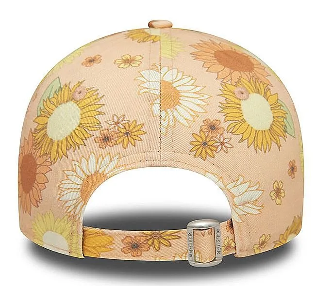 gorra con visera New Era 9FO Floral Aop MLB New York Yankees - Peach/White - women´s