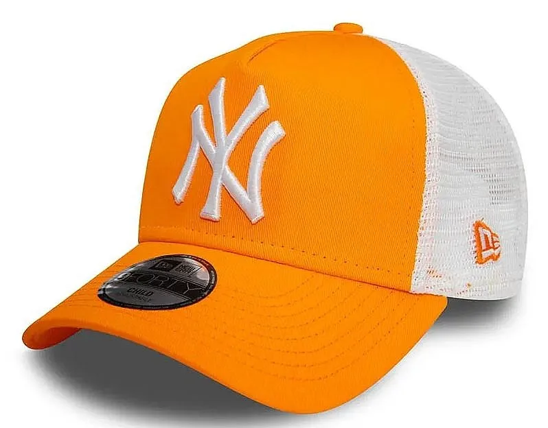 gorra con visera New Era 9FO Leag Ess.Trucker MLB New York Yankees Child - Orange/White - kid´s