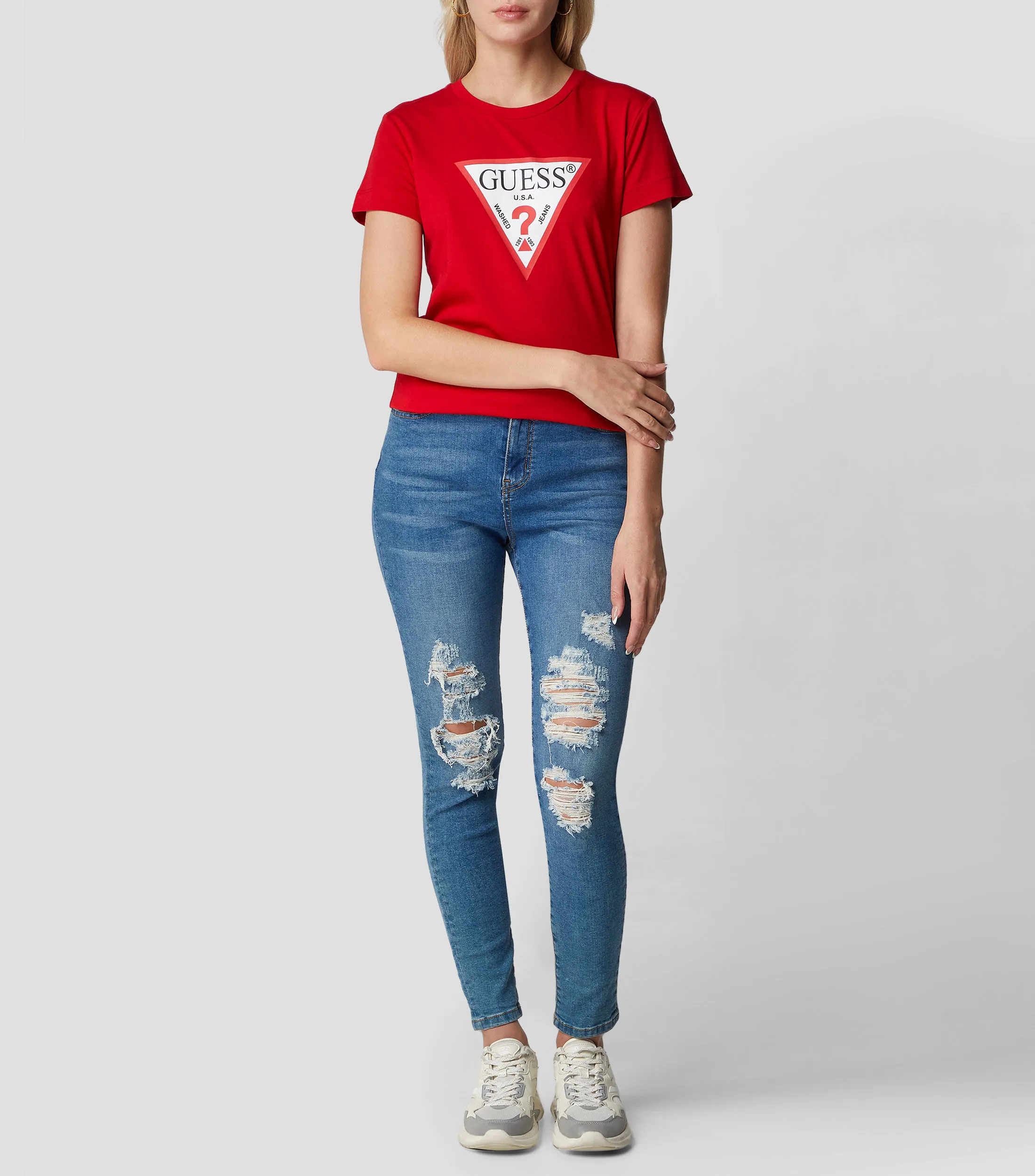 Guess Playera cuello redondo manga corta Icon Mujer