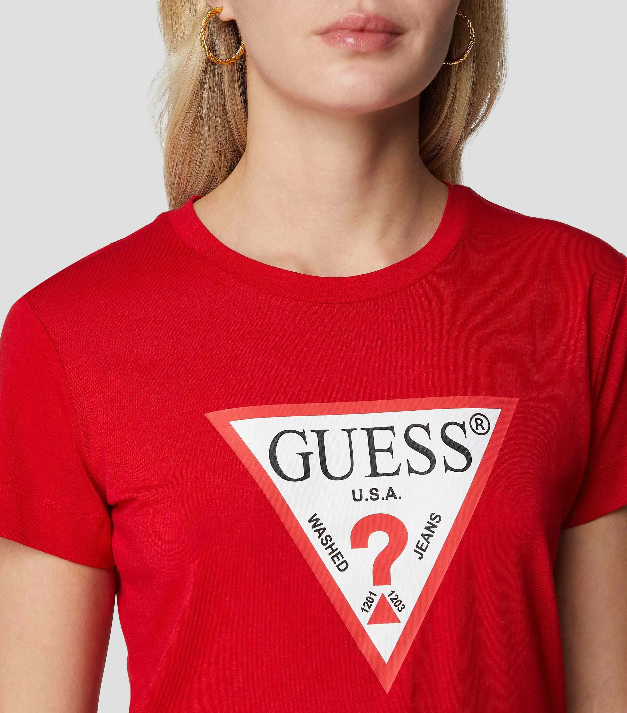 Guess Playera cuello redondo manga corta Icon Mujer