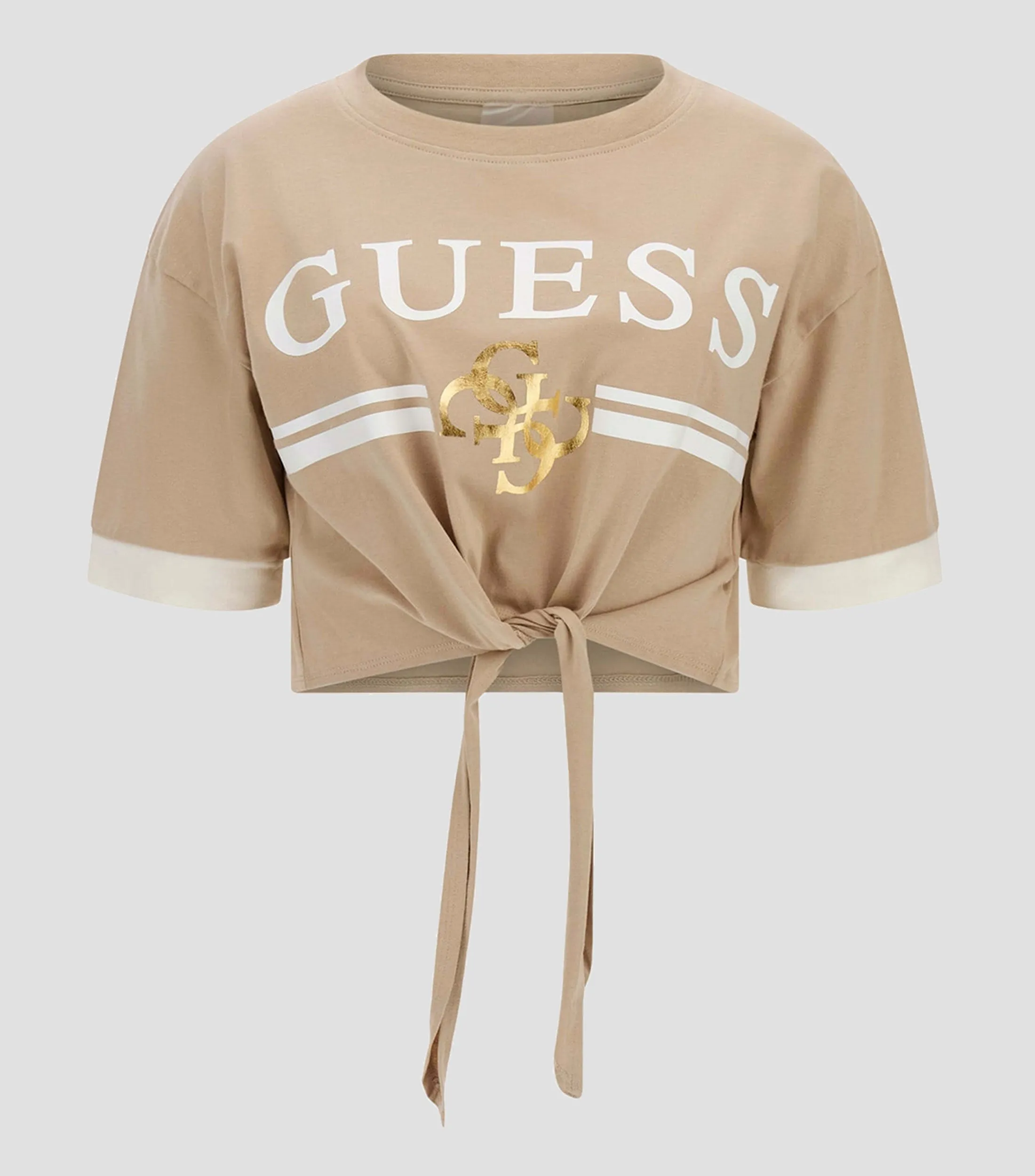 Guess Playera de cuello redondo y manga corta con nudo Mujer