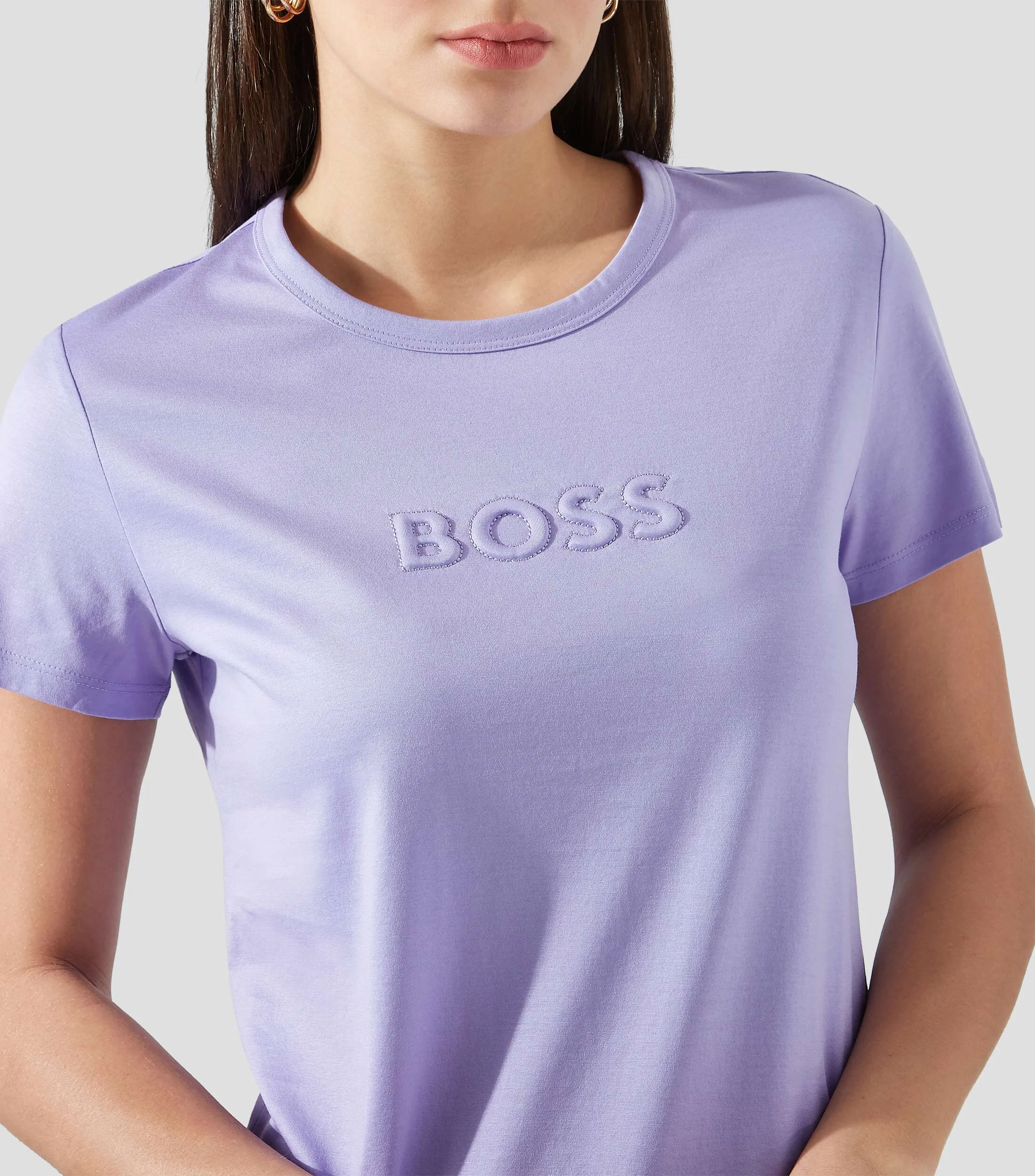 Hugo Boss Playera cuello redondo manga corta con logo Mujer