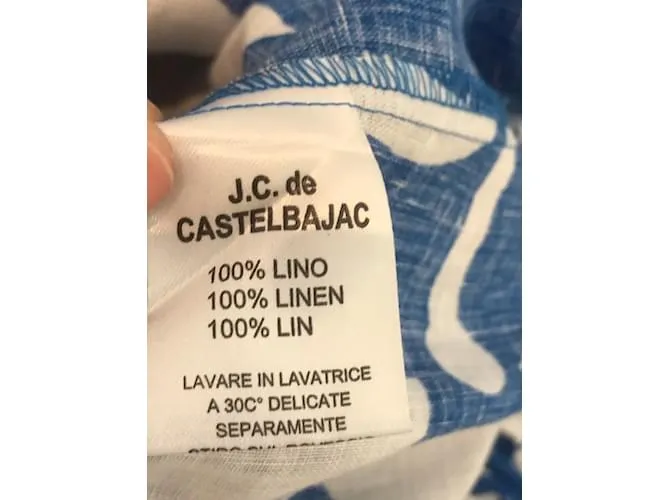 JC DE CASTELBAJAC Monos T.fr 40 lino Azul 