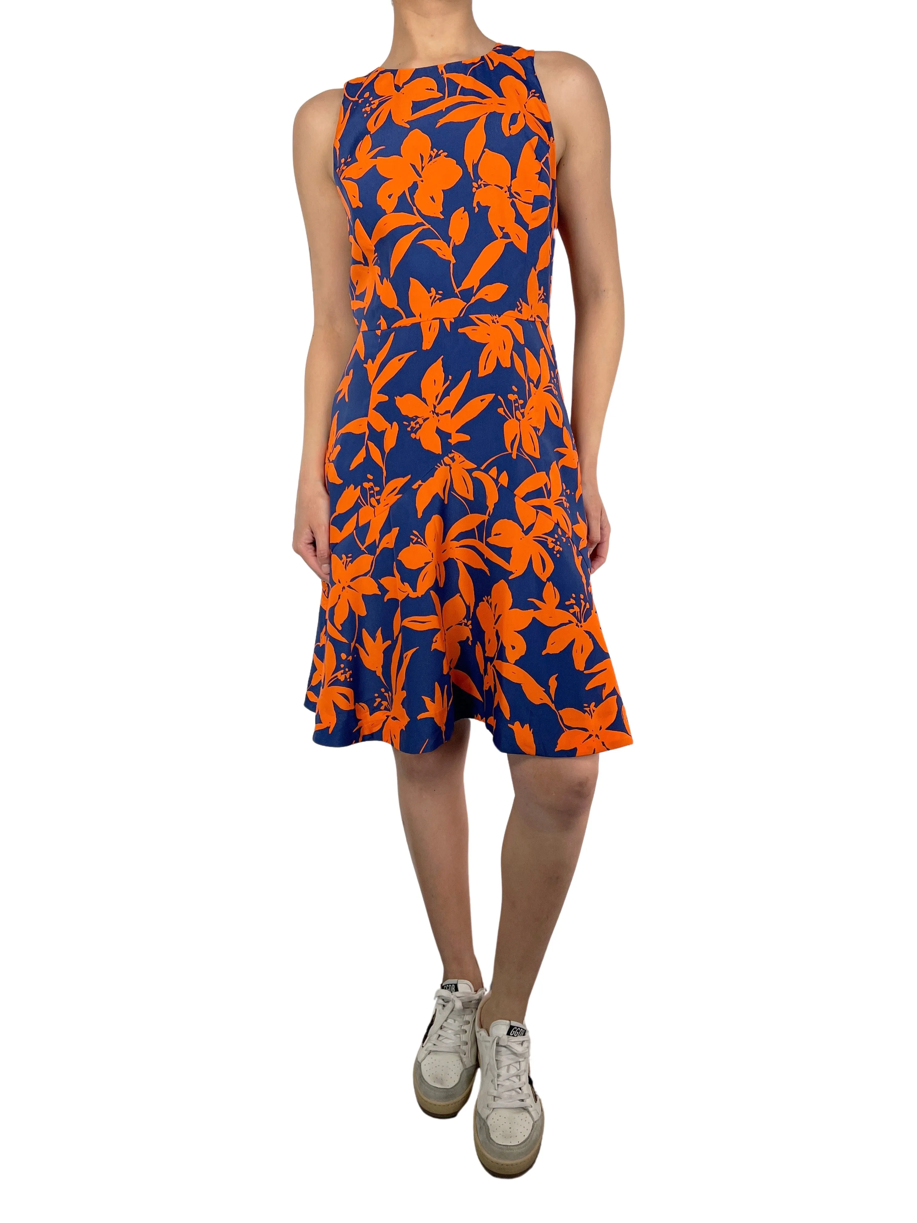 JCREW Vestido Estampado Naranjo