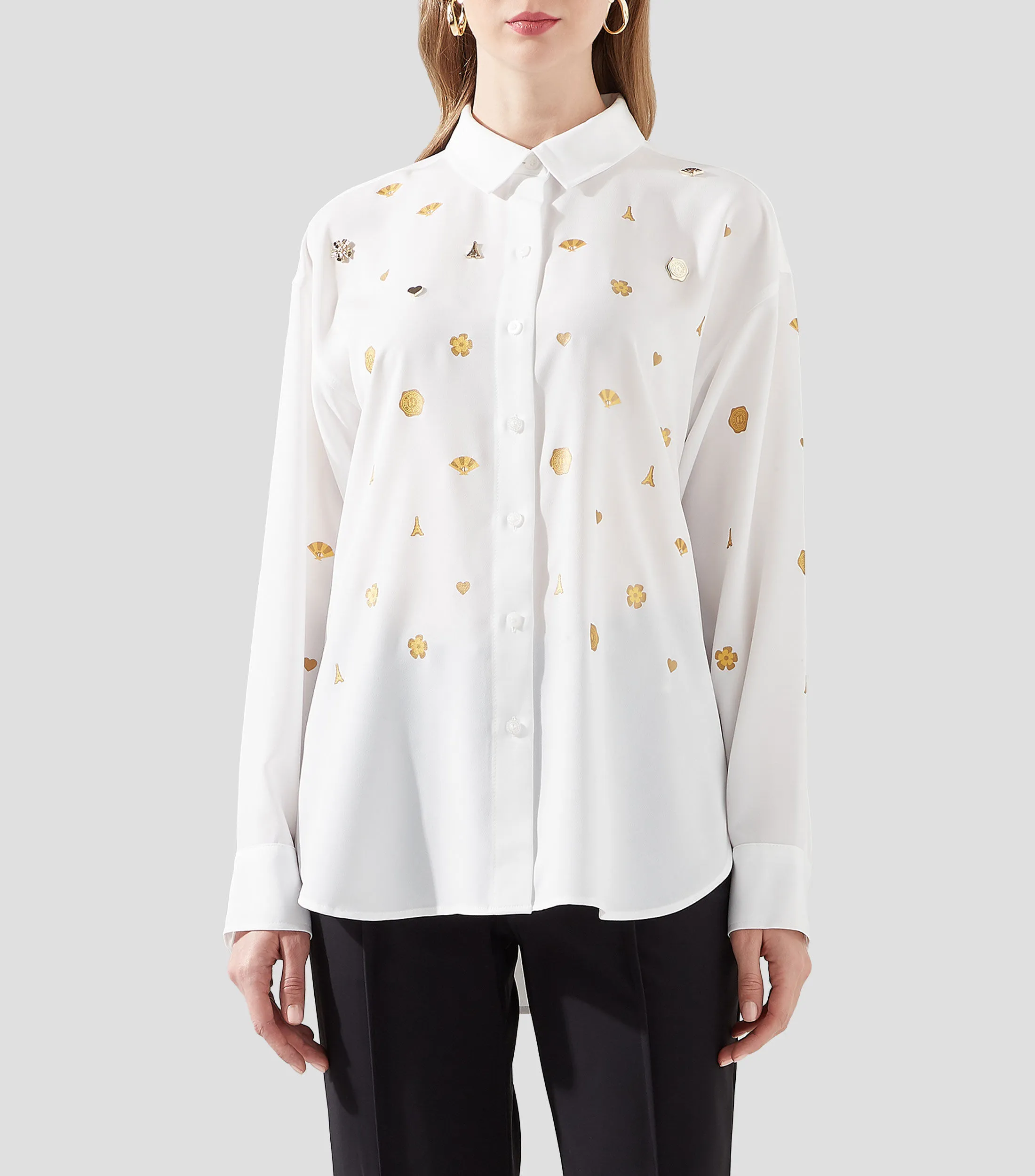 Karl Lagerfeld Camisa estampada manga larga Mujer