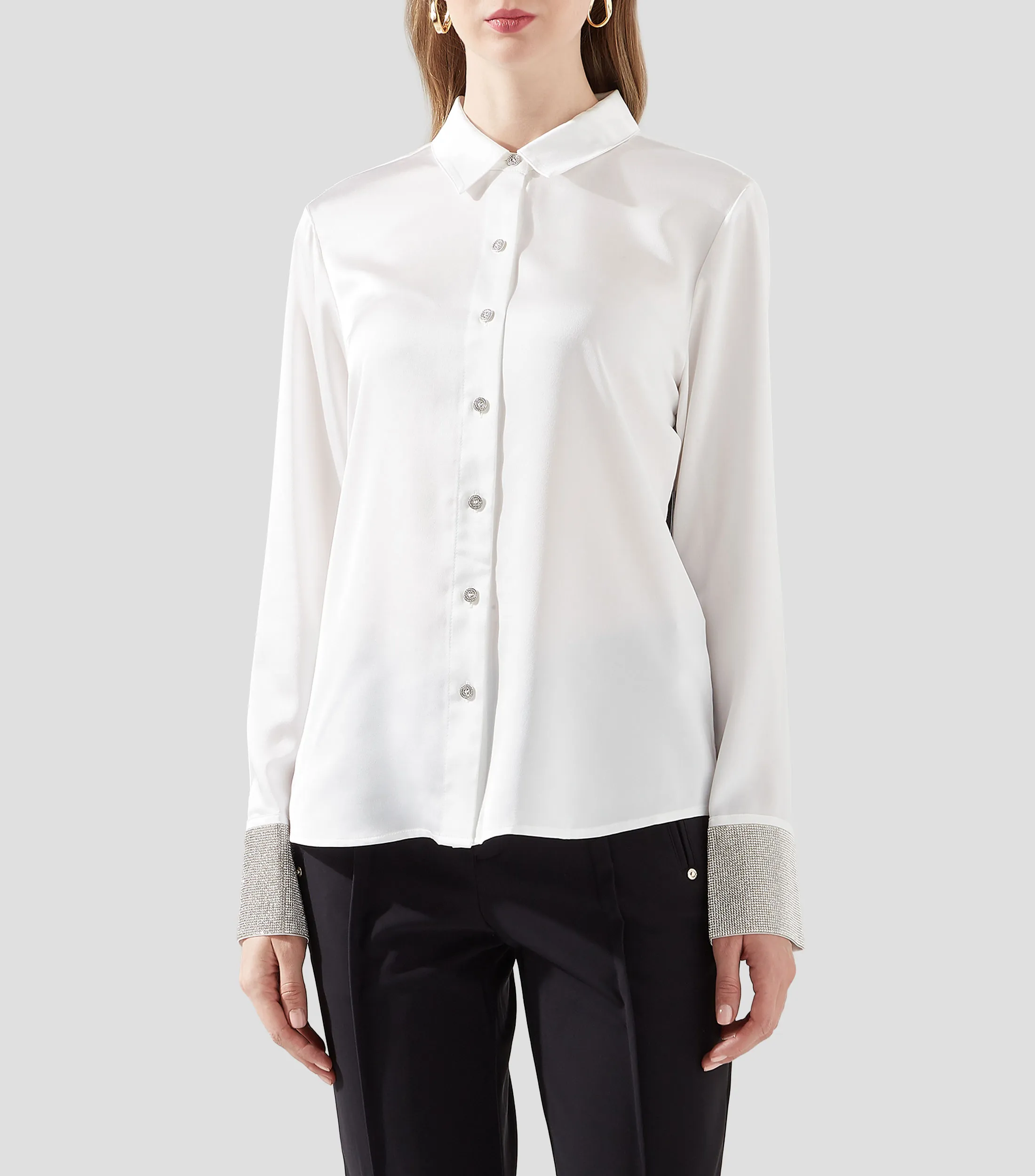 Karl Lagerfeld Camisa lisa manga larga Mujer