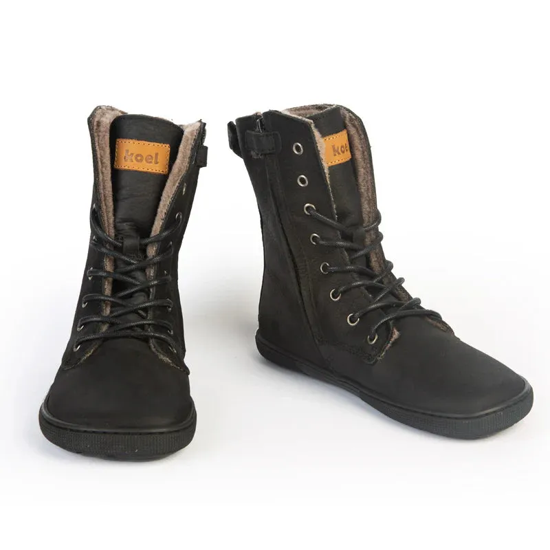 Koel - Faro Lambswool Black - Botas barefoot calientes