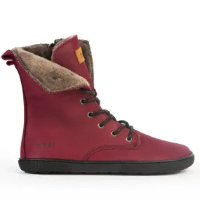 Koel - Faro Lambswool Bordo - Botas barefoot calientes