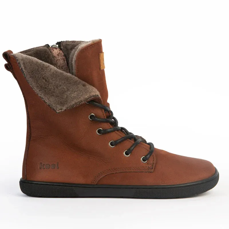 Koel - Faro Lambswool Chocolate - Botas barefoot calientes