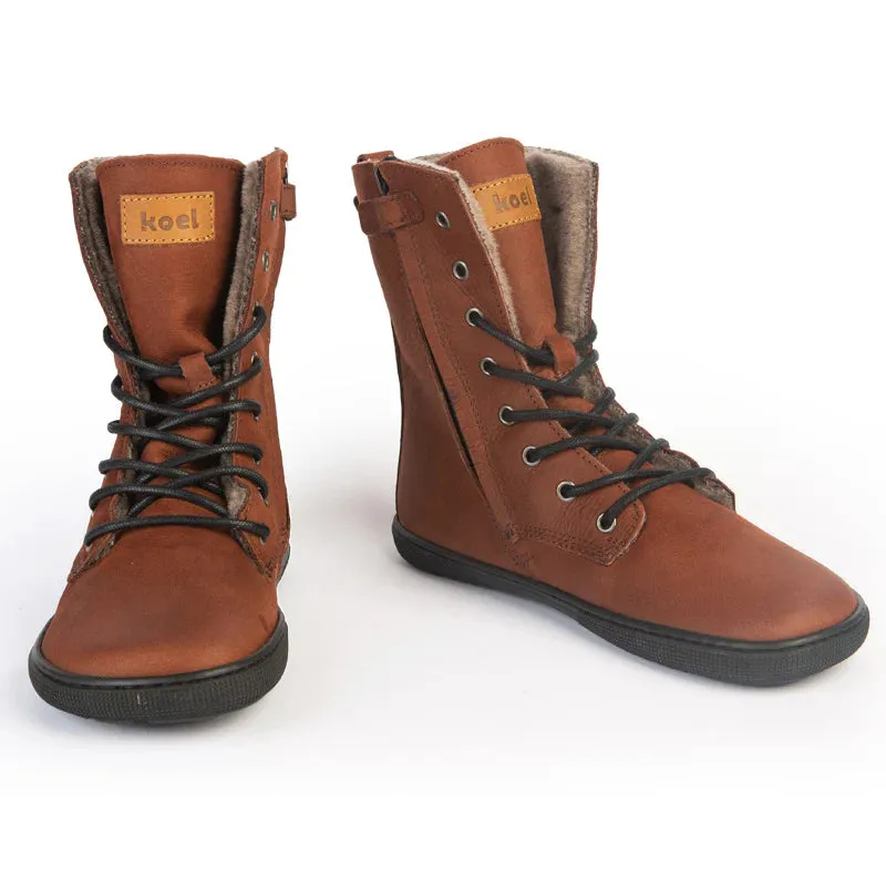 Koel - Faro Lambswool Chocolate - Botas barefoot calientes