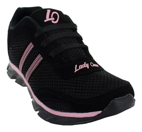 Lady One Tenis Correr Fitness Textil Negro Rosa Mujer 77282