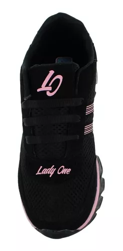 Lady One Tenis Correr Fitness Textil Negro Rosa Mujer 77282