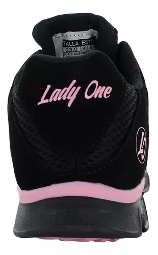 Lady One Tenis Correr Fitness Textil Negro Rosa Mujer 77282