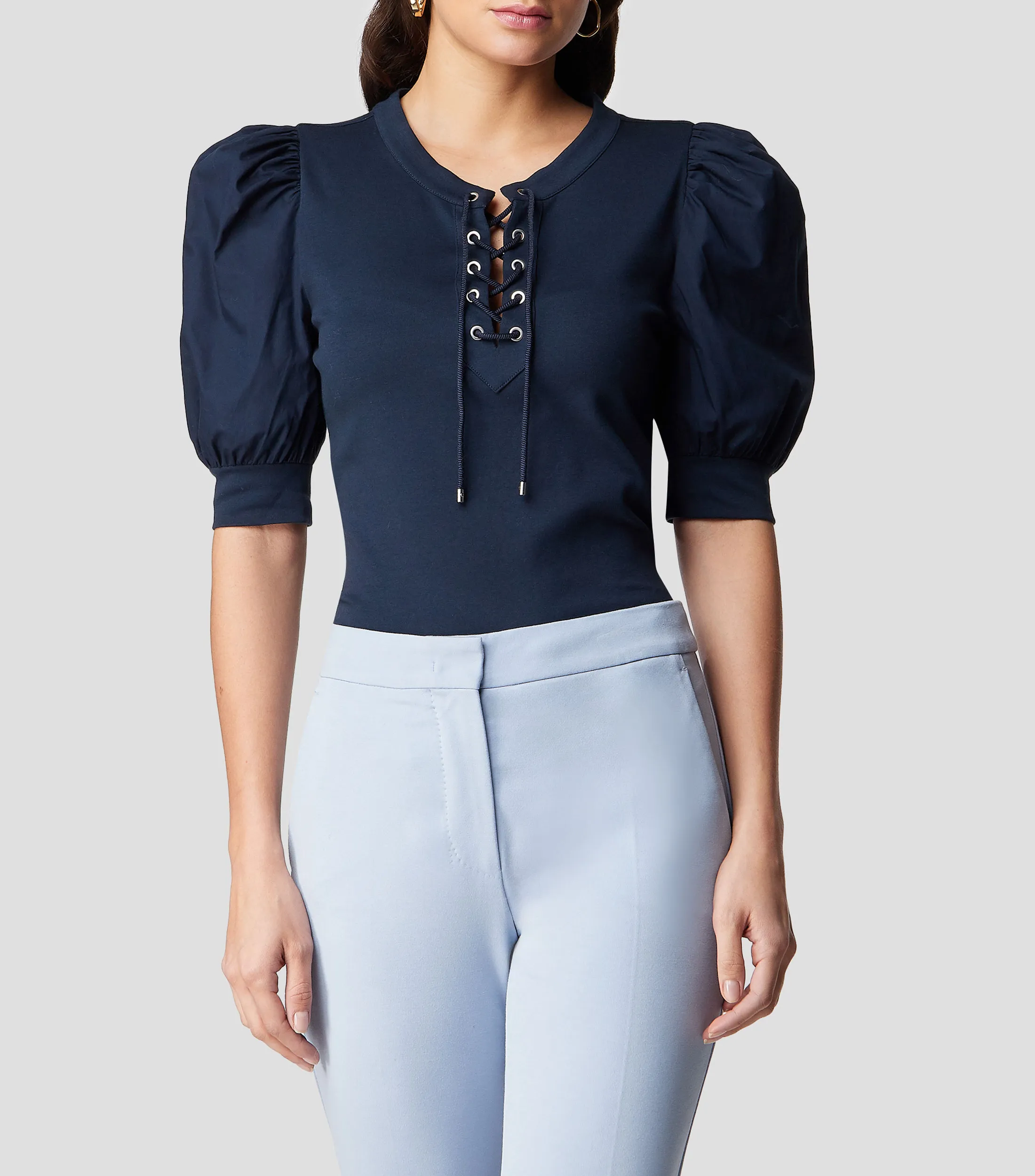 Lauren Ralph Lauren Top liso de manga corta Mujer