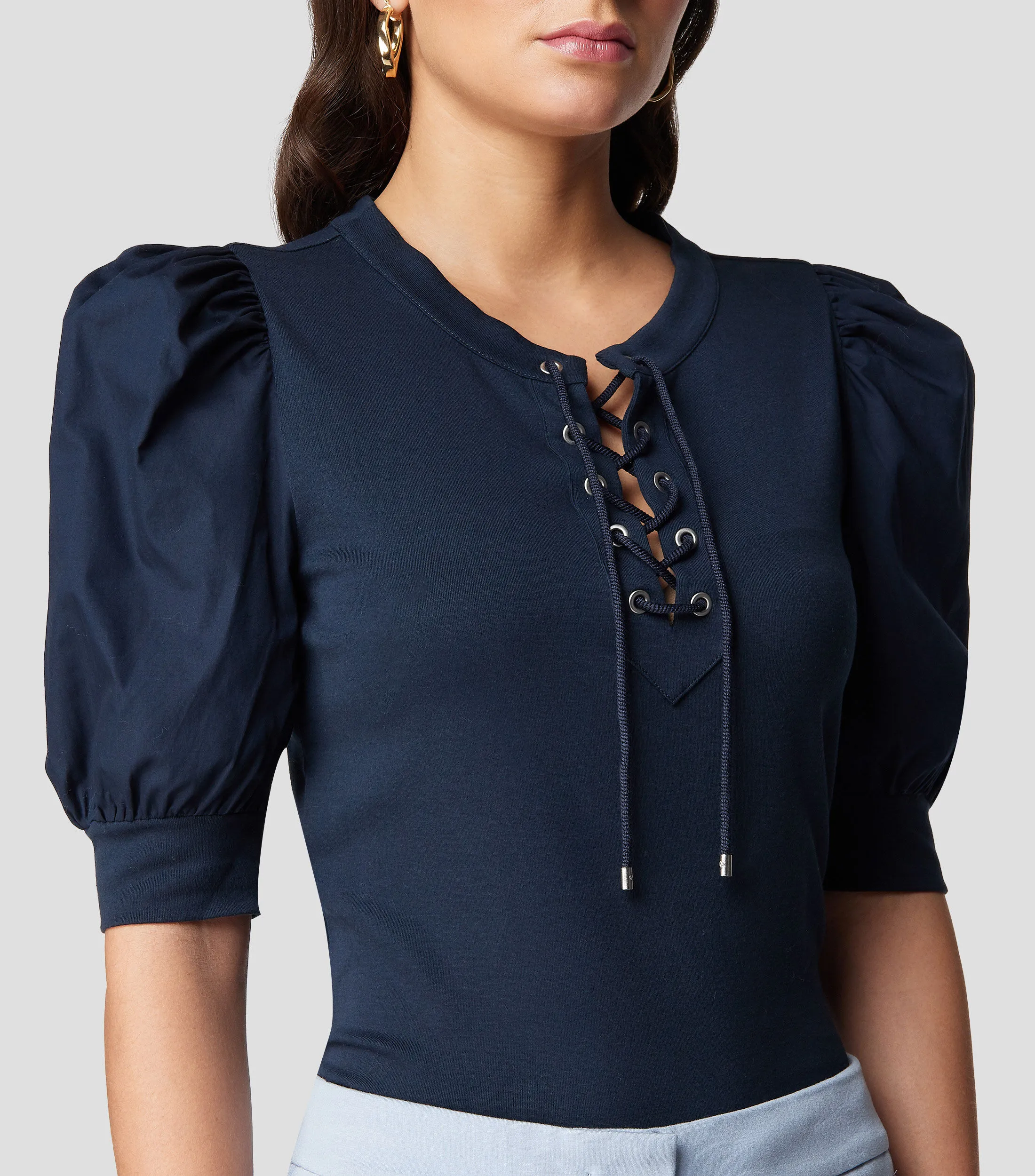 Lauren Ralph Lauren Top liso de manga corta Mujer