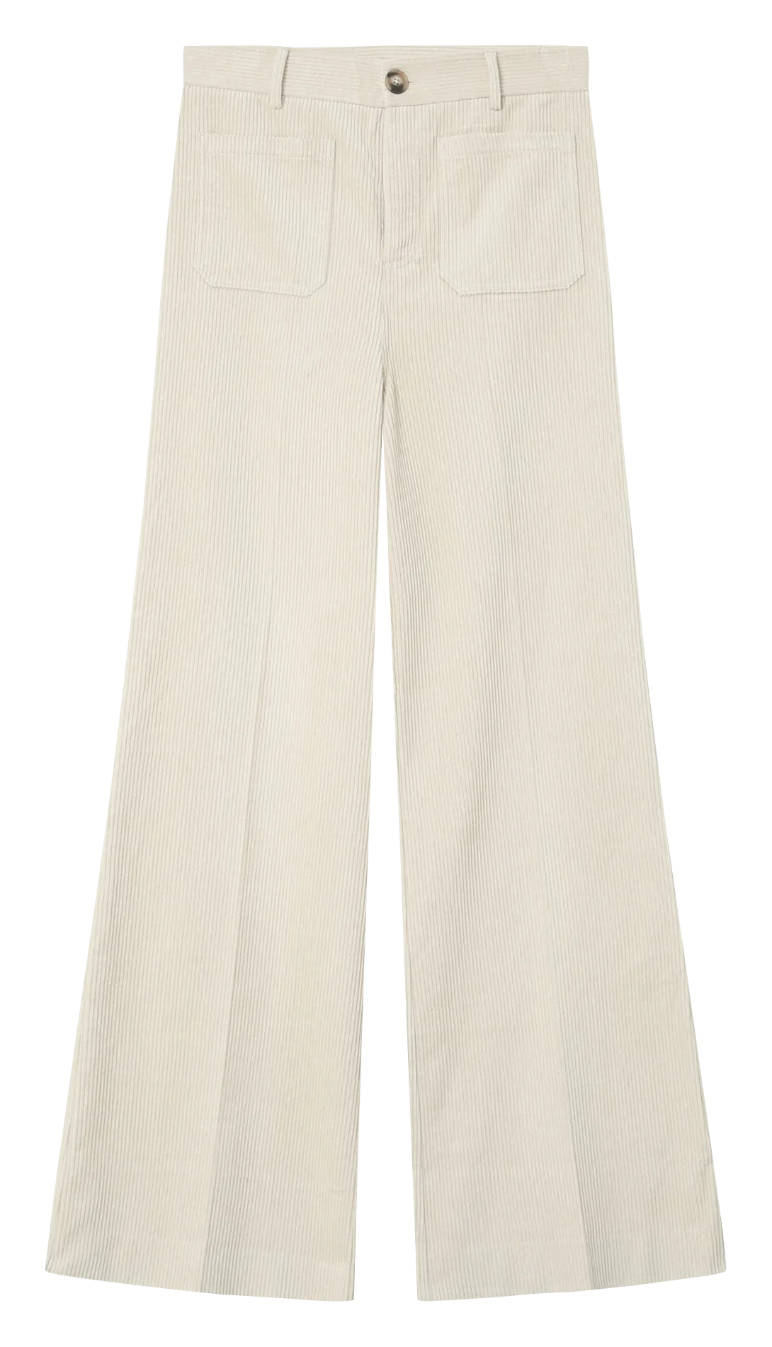 LAYTON - Pantalón evasé de terciopelo de mezcla de algodón en blanco