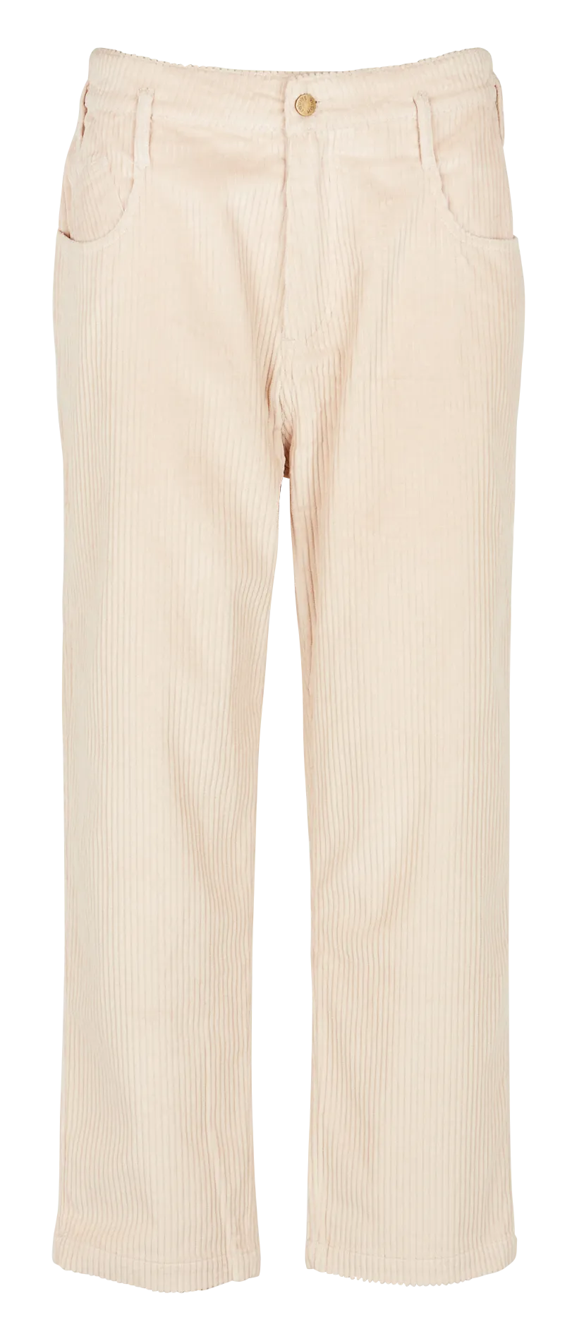 LOU - Pantalón recto de pana y algodón en beige