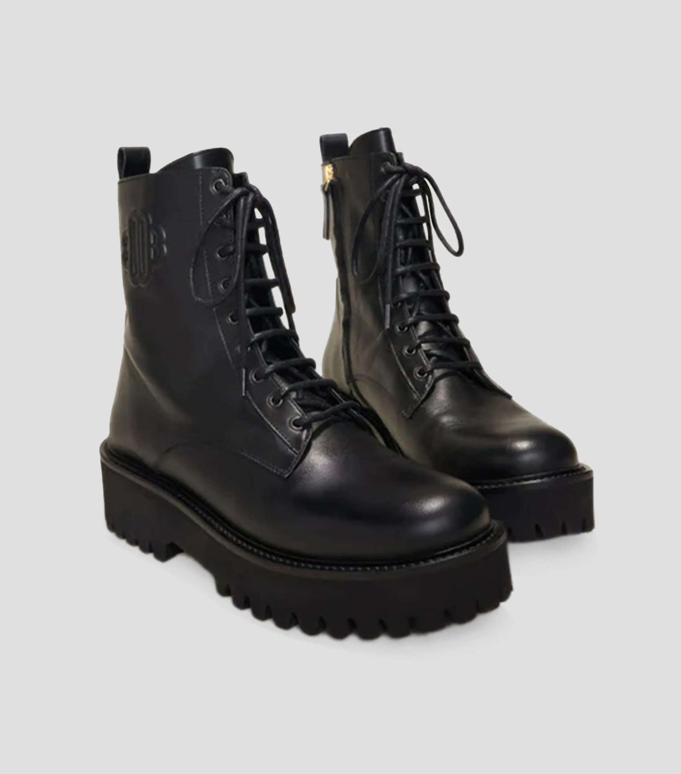 Maje Botas Combat Fredy en piel lisas Mujer