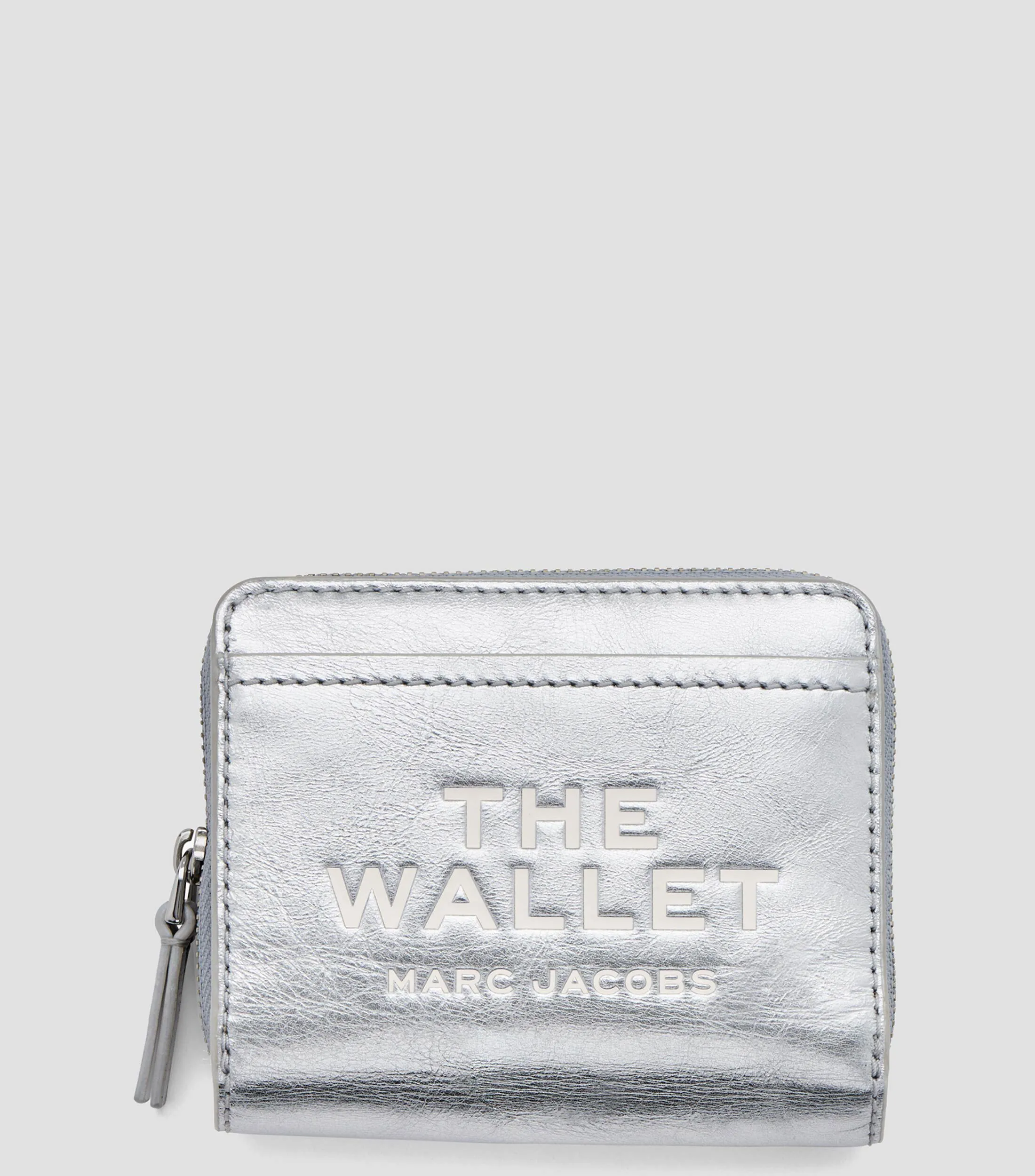 Marc Jacobs Cartera plateada en piel The Mini Compact Mujer