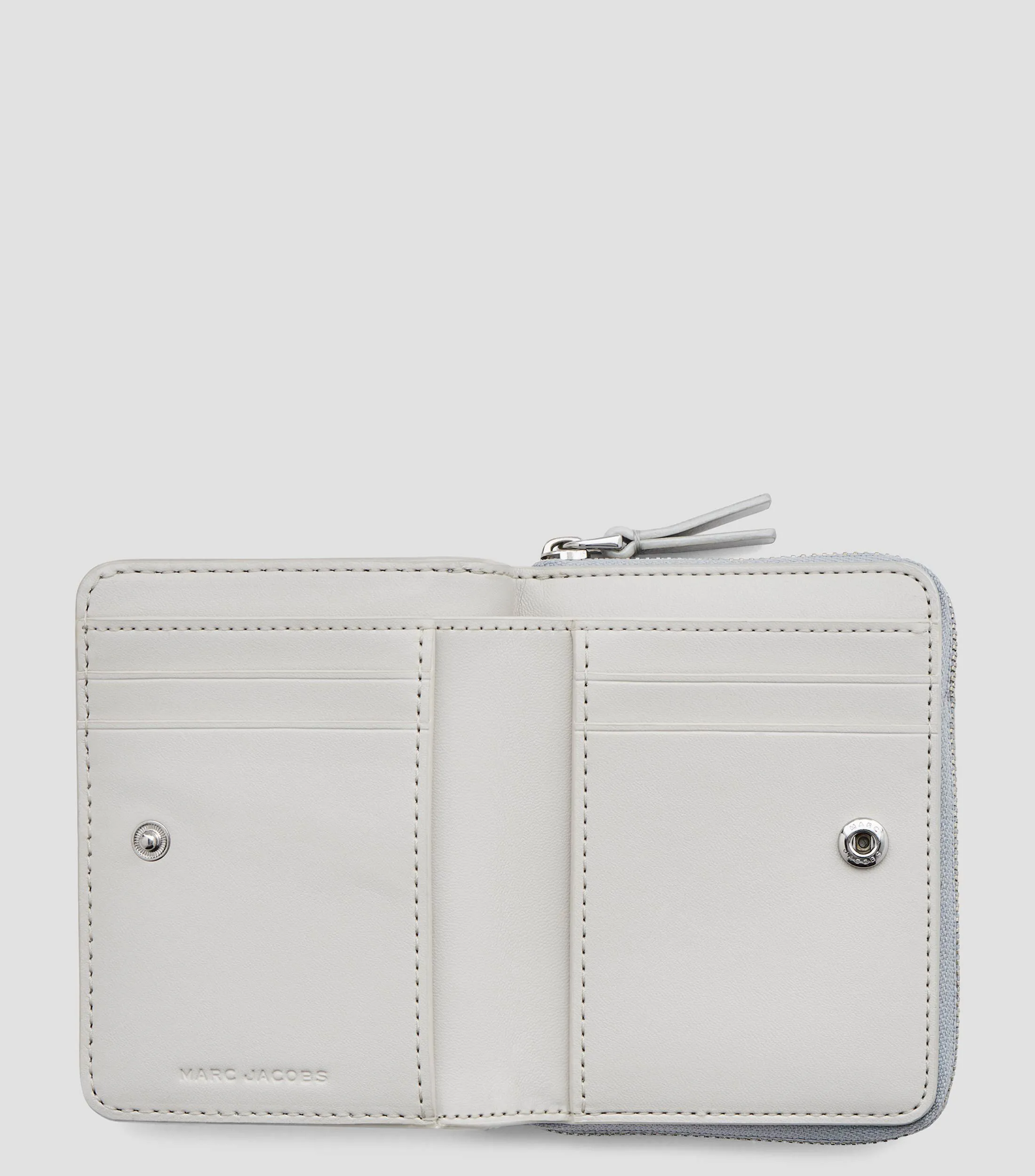 Marc Jacobs Cartera plateada en piel The Mini Compact Mujer