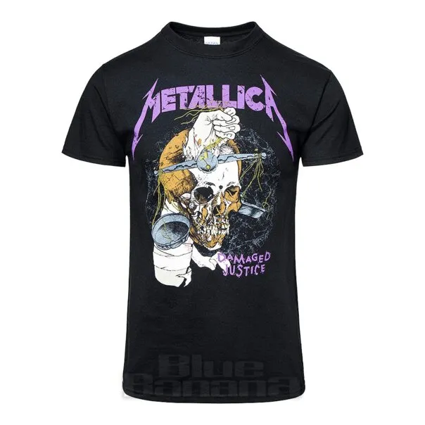 Metallica Camiseta Oficial de Manga Corta Damage Hammer (Negro)