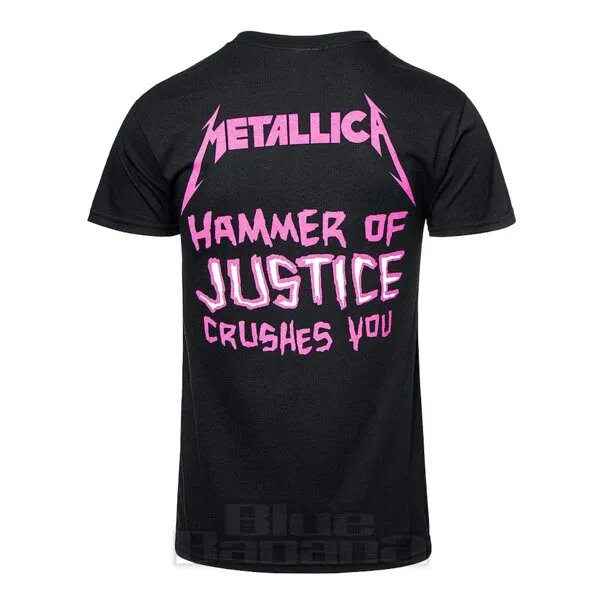 Metallica Camiseta Oficial de Manga Corta Damage Hammer (Negro)