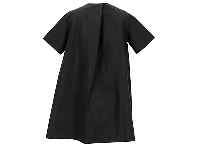 Minivestido plisado de algodón negro de Jil Sander 