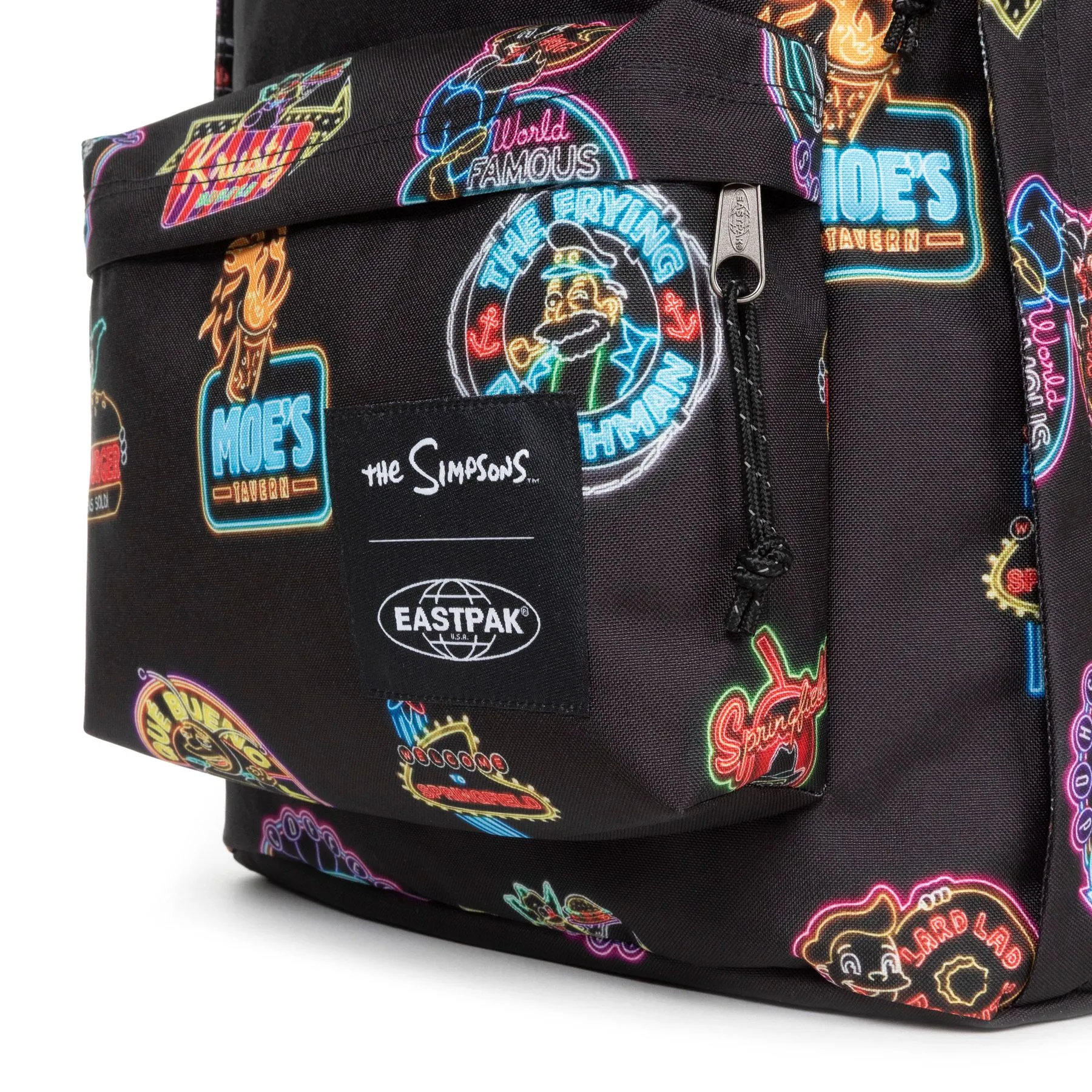 MOCHILA EASTPAK Out Of Office 27 litros con bolsillo ordenador EK7678D3 Simpson Neon Print negra con simpson neón