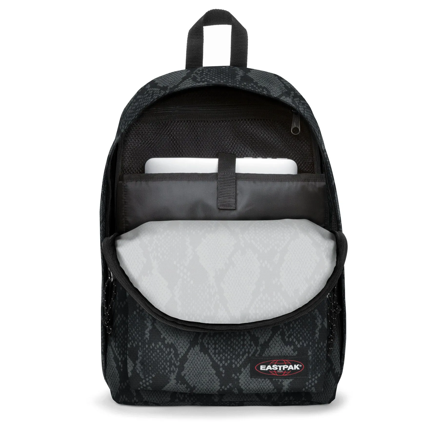 MOCHILA EASTPAK Out Of Office 27 litros con bolsillo ordenador EK767J23 Safari Snake estampado serpiente negro/gris