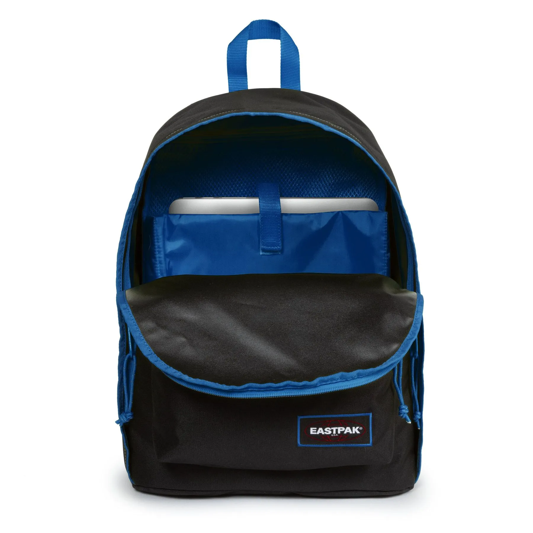 MOCHILA EASTPAK Out Of Office 27 litros con bolsillo ordenador EK767K34 Kontrast Mysty negra con detalles azules