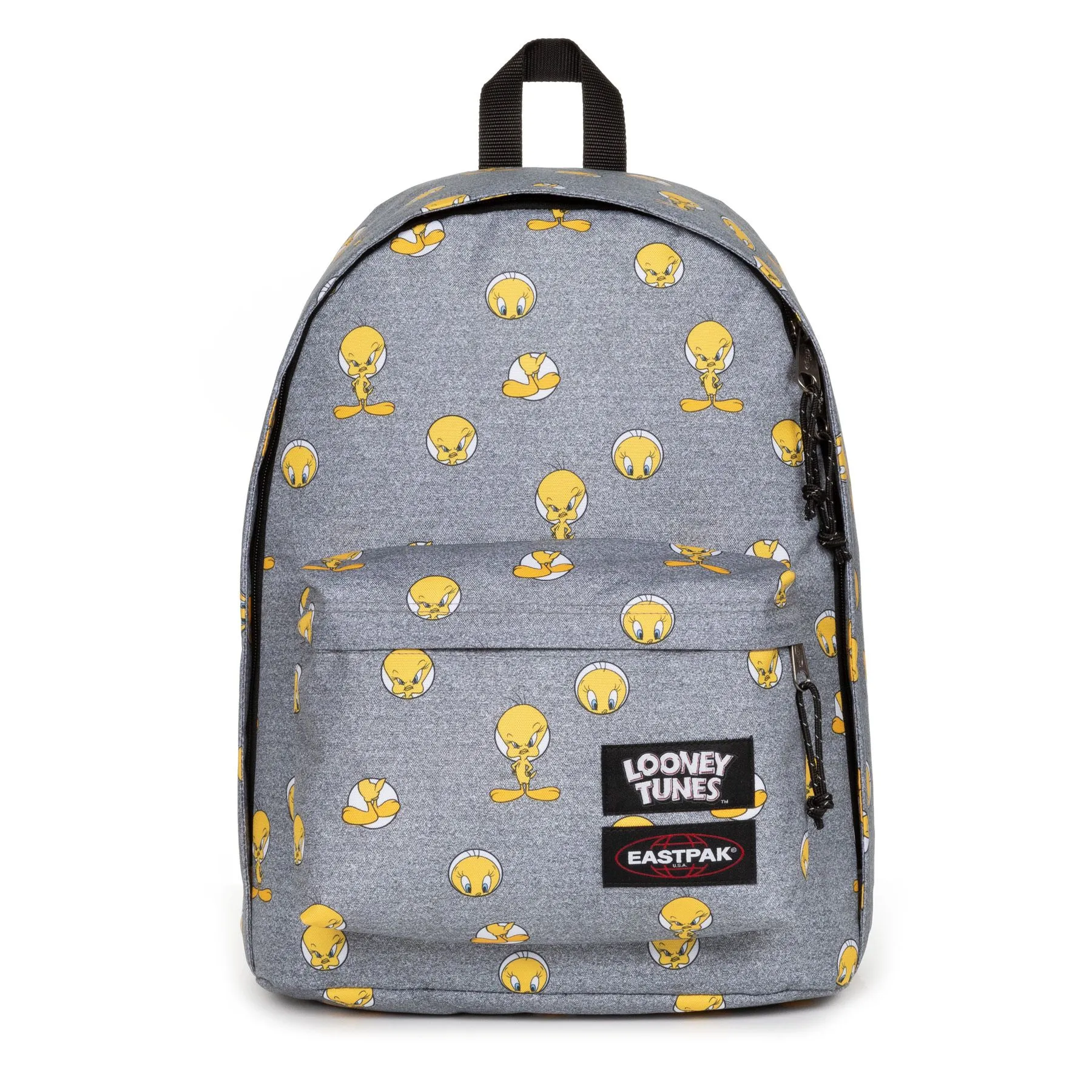 MOCHILA EASTPAK Out Of Office 27 litros con bolsillo ordenador EK8J7 TWEETY GREY Looney Tunes gris y piolines