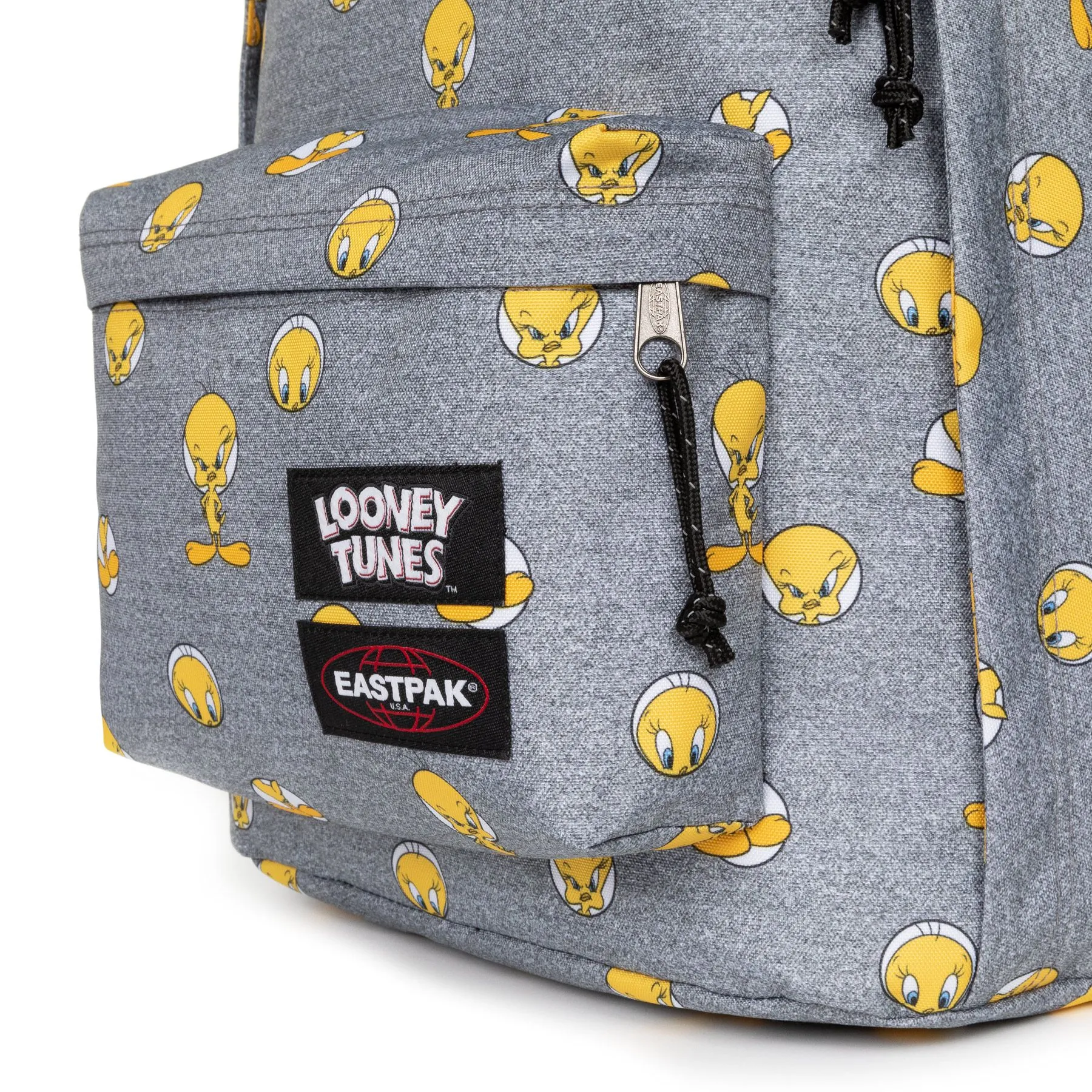 MOCHILA EASTPAK Out Of Office 27 litros con bolsillo ordenador EK8J7 TWEETY GREY Looney Tunes gris y piolines