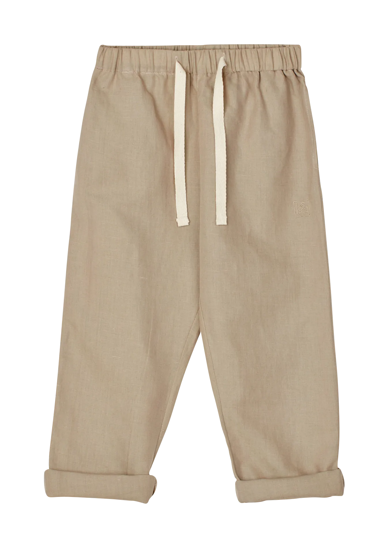 ORLANDO - Pantalón recto de lino y algodón en beige