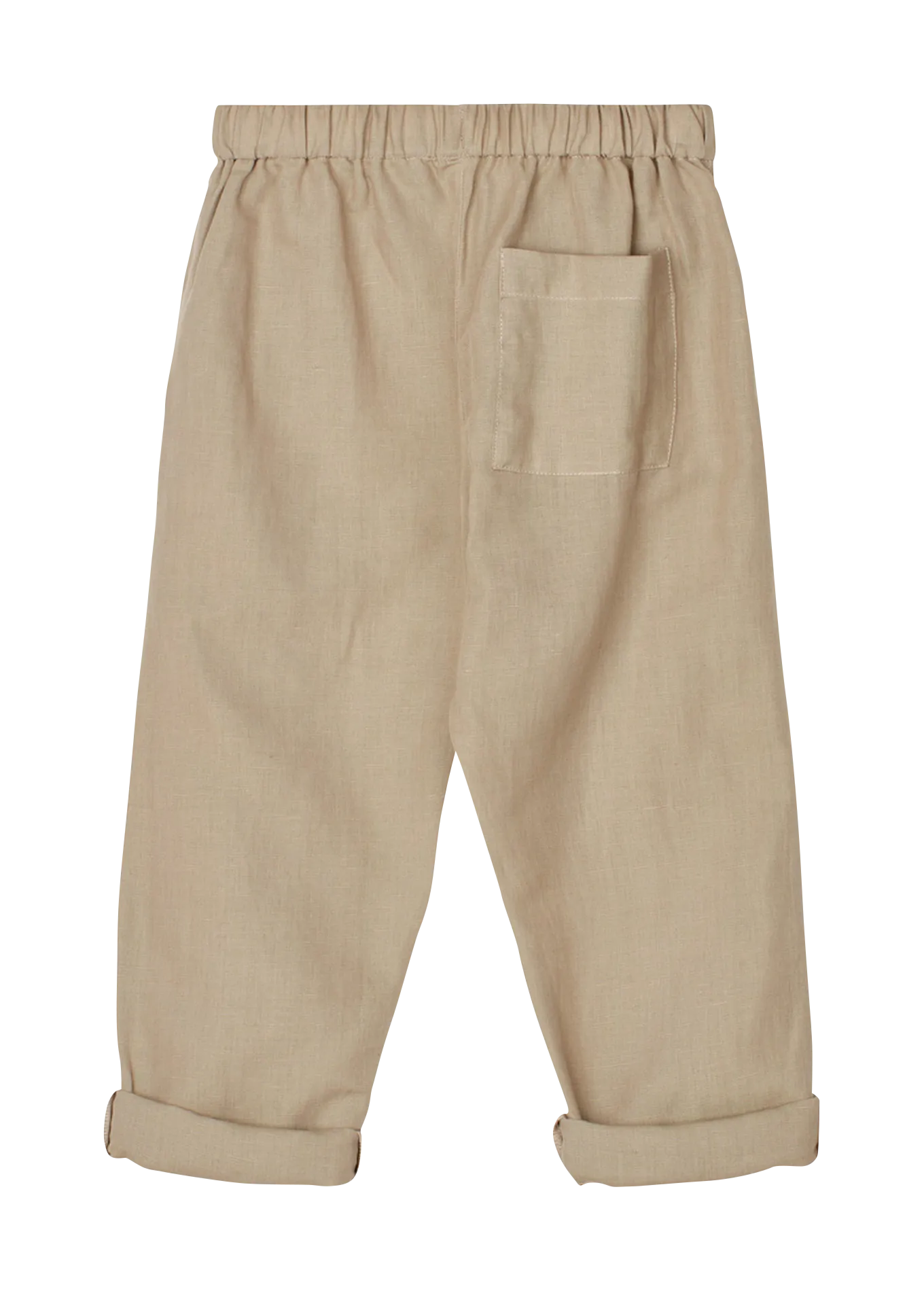 ORLANDO - Pantalón recto de lino y algodón en beige