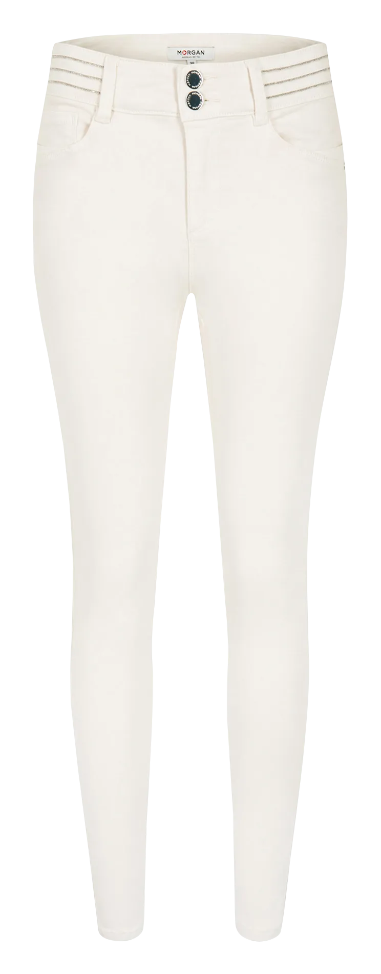 PALIX1 - Pantalón slim de mezcla de algodón en beige