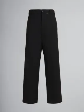 Pantalones de pernera recta negros de lana con el logotipo Marni Mending