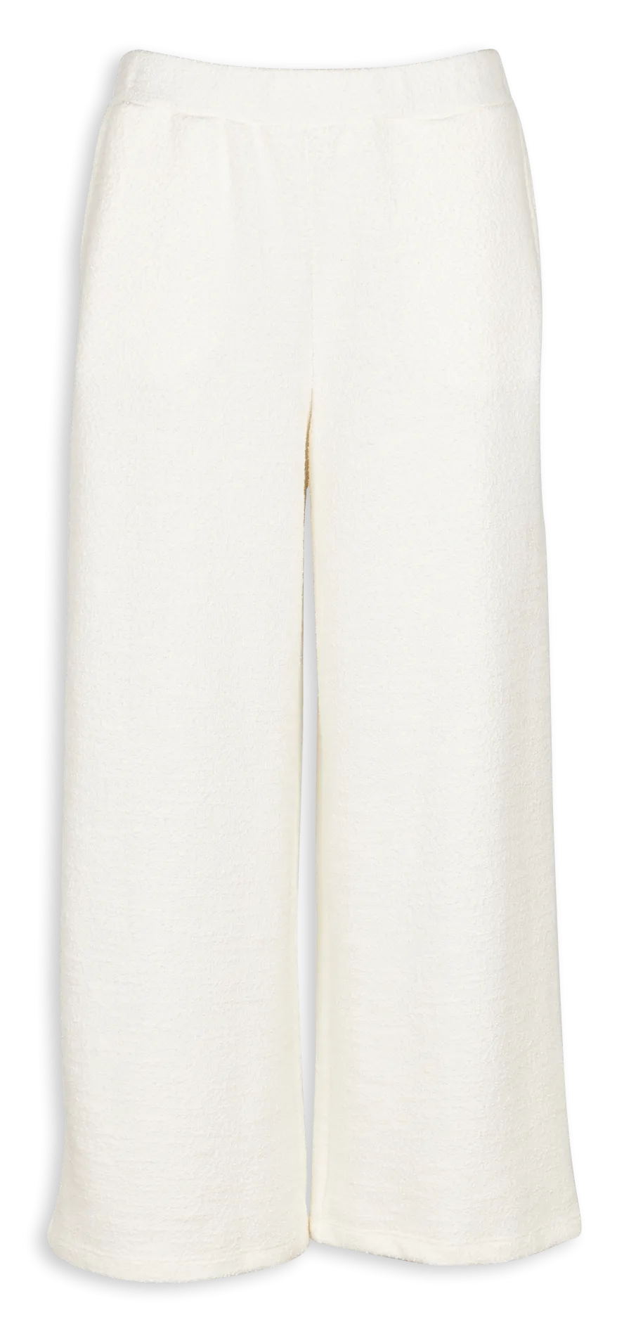 Pantalón ancho de mezcla de algodón en blanco