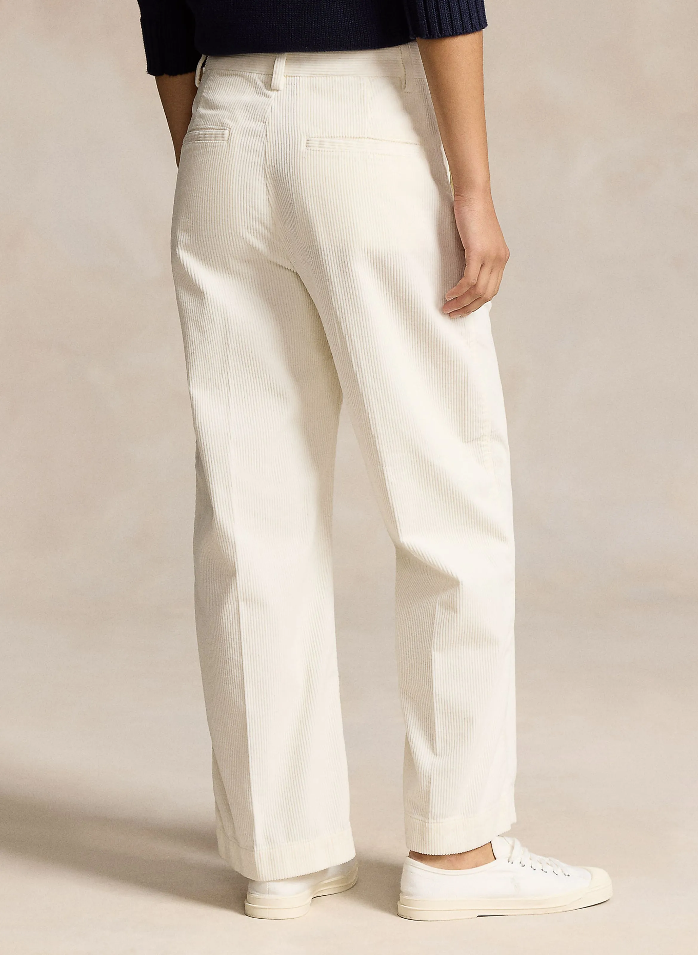 Pantalón cargo de algodón slim en blanco