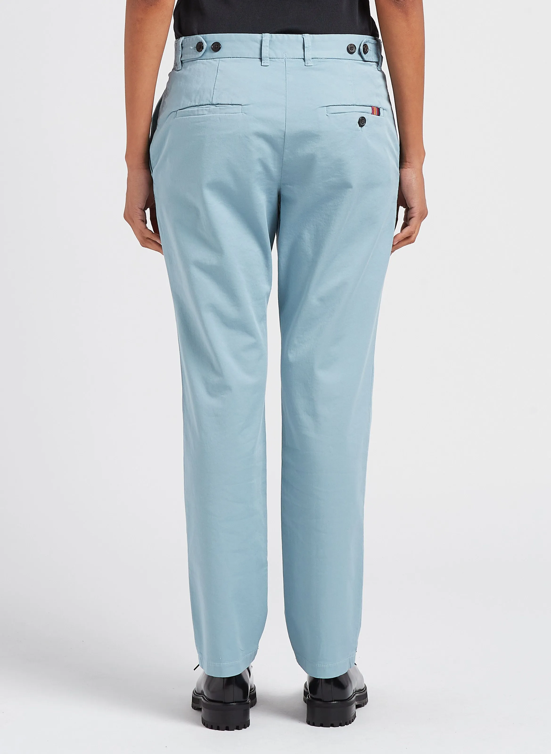 Pantalón chino de algodón orgánico en azul